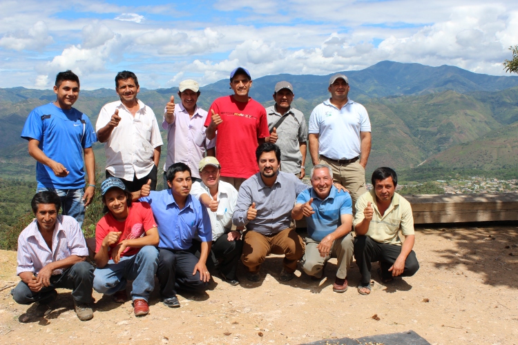 Paul with independent smallholder coffee farmers in Peru